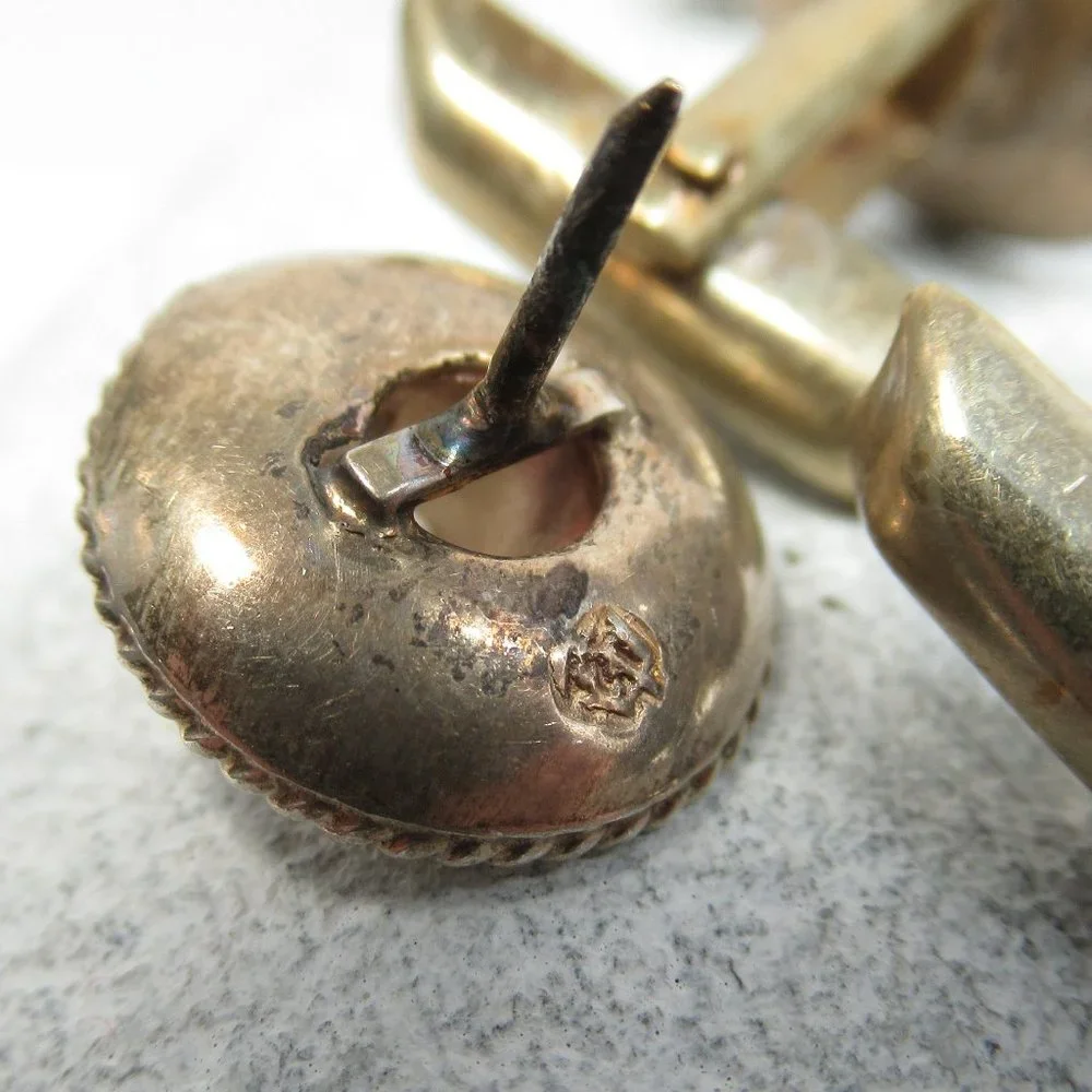 Vintage Sterling Sombrero Cuff Links snd tie tack